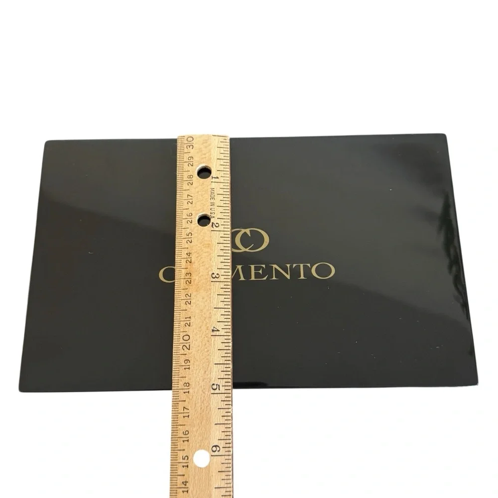 CHIMENTO Jewelry Box Multi Compartments Black Lacquered Wood 8” X 5”